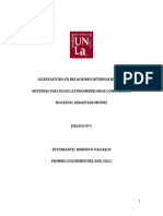 Ensayo N°1 Sistemas Politicos Latinoamericanos