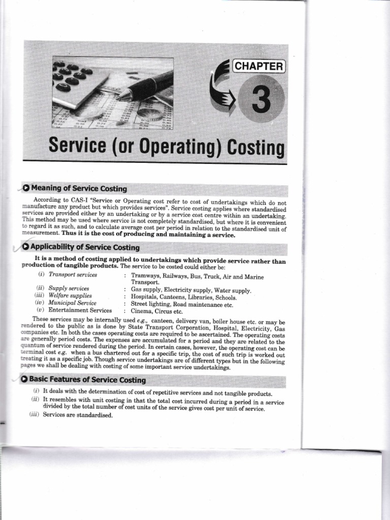 Understanding Service Costing Principles | PDF | Economies | Transport