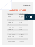 Calendario de Pagos 2021