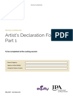 Artist's Declaration Form: Strictly Confidential