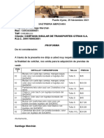 Proforma de Sastreria