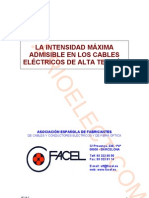 La intensidad máxima admisible en los cables eléctricos de alta tensión