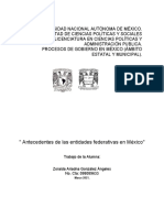 Antecedentes de Las Entidades Federativas en México