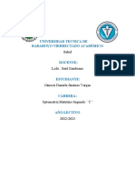 Universidad Tecnica de Babahoyo Vierrectado Académico: Salud