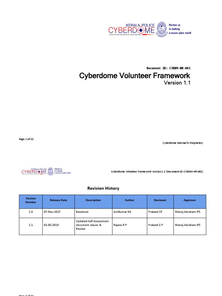 Cyberdome Volunteer Framework | PDF | Popular Culture & Media Studies ...