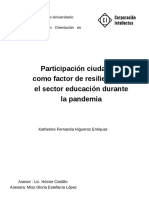 Participación Ciudadana Como Factor de Resiliencia en El Sector Educación Durante La Pandemia