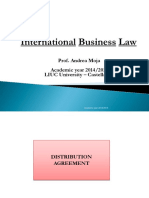 International Business Law - Agency Distributorship License Sale and Purchase - 2014