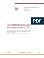 Análisis de ítems PISA sobre conocimiento científico y demanda cognitiva