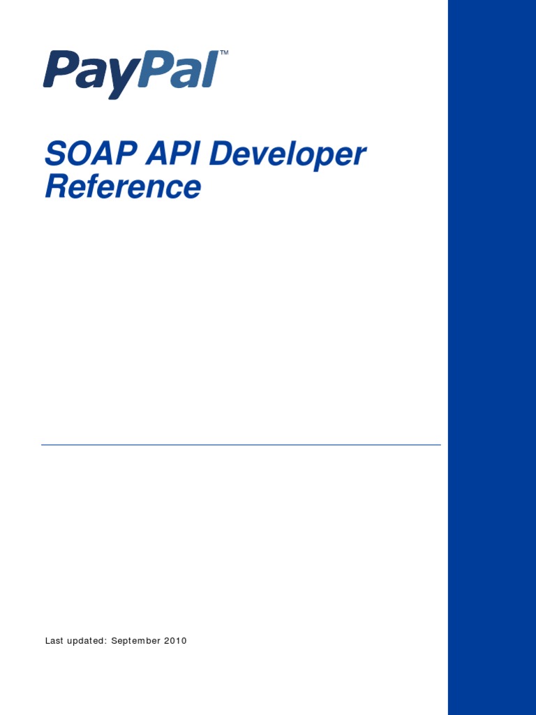 PayPal API Reference | PDF | Soap | Web Service