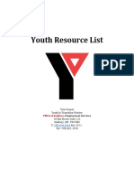 Youth Resource List: YMCA of Sudbury