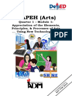 MAPEH (Arts) : Quarter 1 - Module 1: Appreciation of The Elements, Principles, & Processes of Arts Using New Technologies