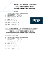 Kaleem Science and Commerce Academy (Since 1989) Test Session 2022