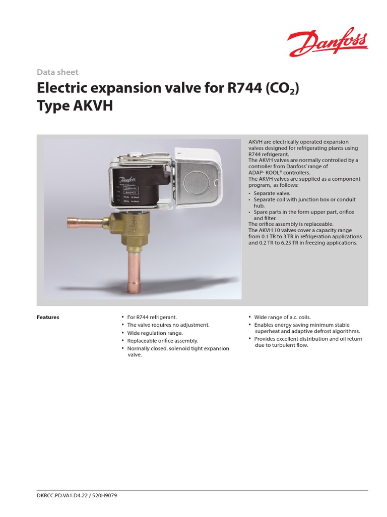 Electric Expansion Valve For R744 (CO2) Type AKVH | PDF | Alternating ...
