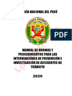 Normas y Procedimientos Intervenciones Prevencion e Investigacion de Accidentes de Transito 2020 LP