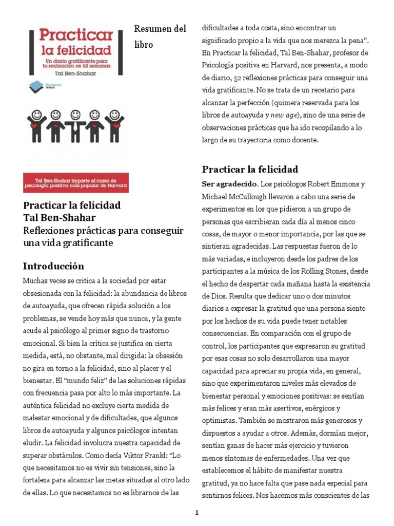 Reflexiones sobre la felicidad práctica | PDF | Felicidad | Gratitud