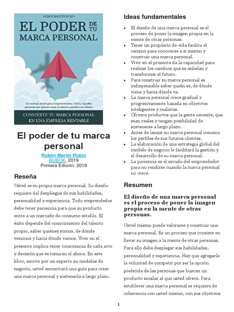 El poder de tu marca personal | PDF | Marca | Iniciativa empresarial