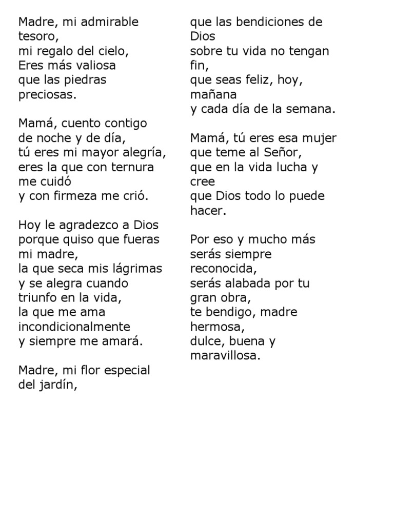 Poemas Cristianos Para Mi Madre Cinco Poemas Para La Madre Cristianos