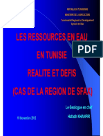 Les Ressources en Eau de Sfax 10 Novembre 2012 KHANFIR CRDA Sfax