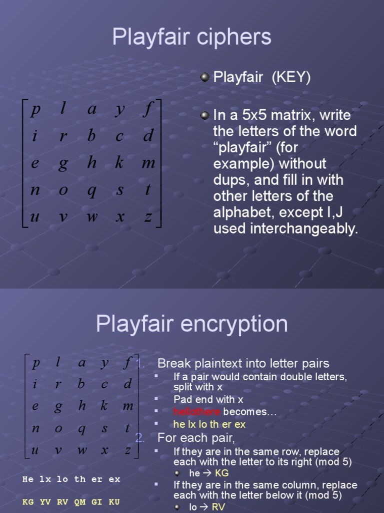 Playfair Ciphers: D C B R I F y A L P | PDF | Espionage Techniques ...