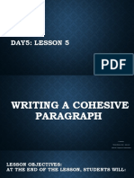 DAY 5 Writing A Cohesive Paragraph