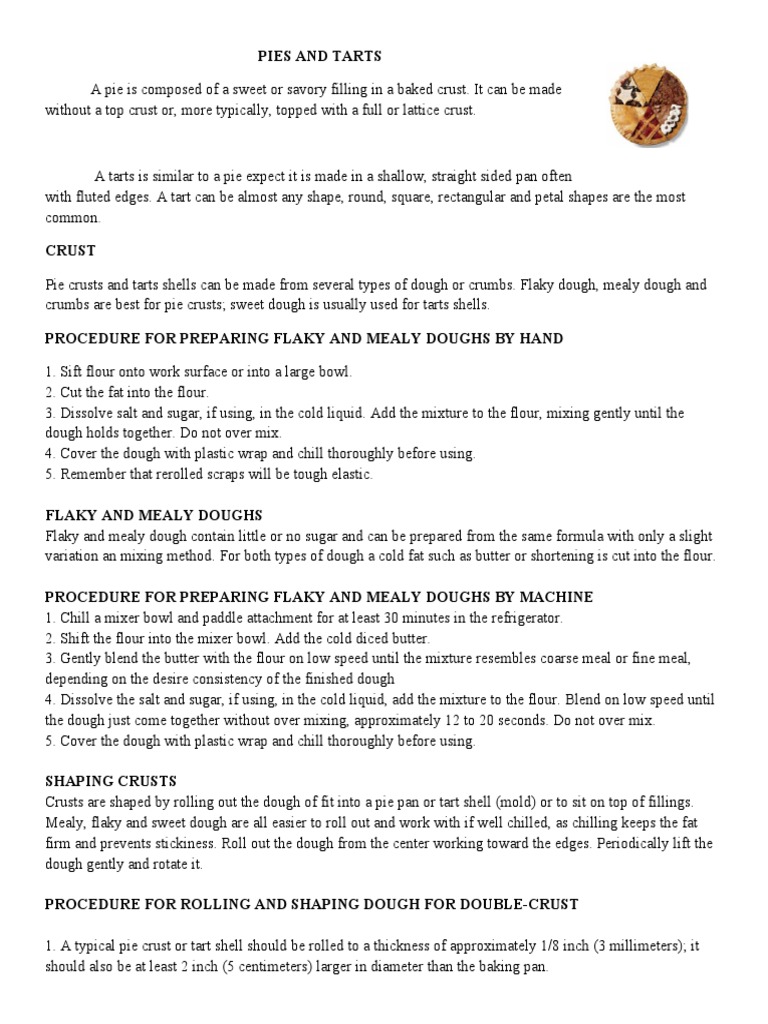 Module in Pies and Tarts PDF Custard Cakes