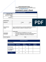 Assessment Cover Sheet: Student Must Fill This Section