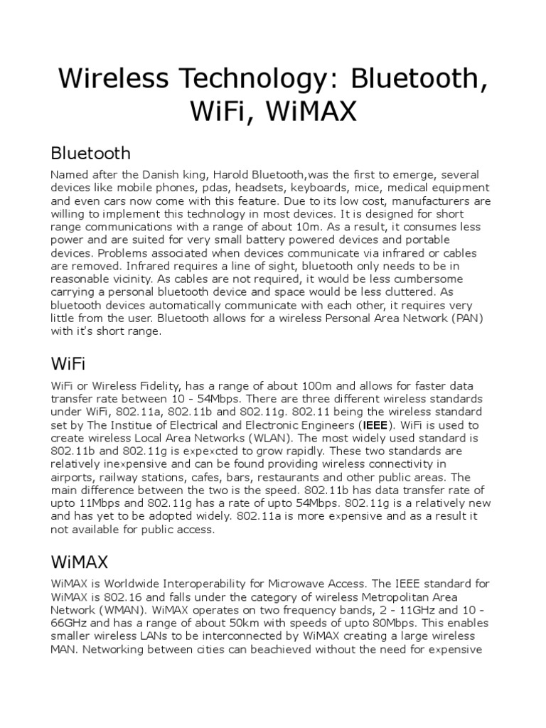 Wifi | PDF | Wi Max | Wi Fi