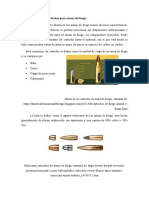 Clasificación de Los Cartuchos para Armas de Fuego