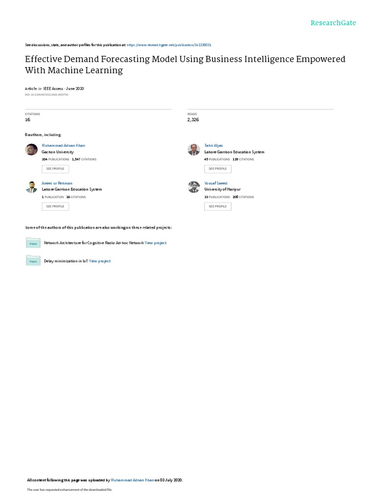 Effective Demand Forcasting Base Paper | PDF | Machine Learning ...