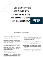 Pnu Reviewer (Summary) and Few Tips On How To Pass The Board Exam