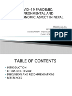 COVID-19 Pandemic: Environmental and Socioeconomic Impact in Nepal /TITLE