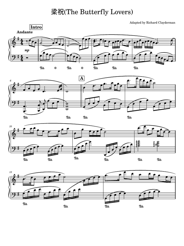 The Butterfly Lovers Adapted by Richard Clayderman PDF Imperial