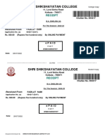 Shri Shikshayatan College: Receipt