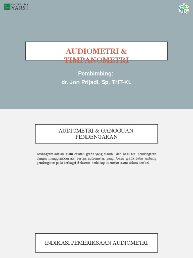 Panduan Audiometri & Timpanometri | PDF