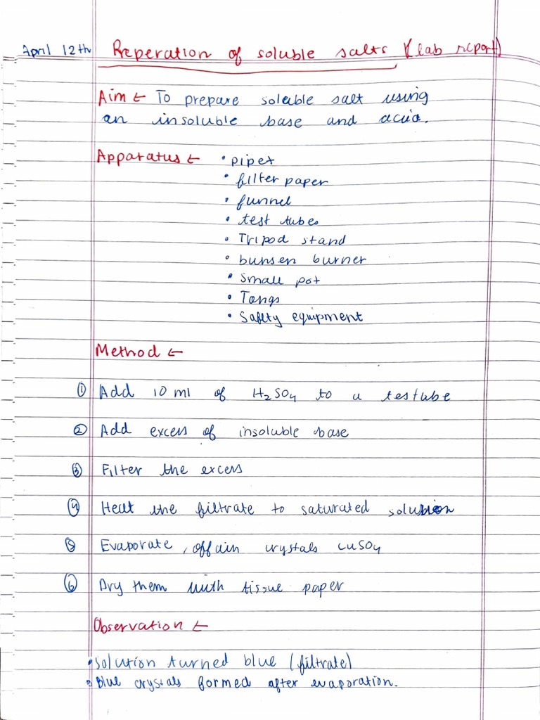 Chemistry Lab Report PDF