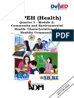 MAPEH (Health) : Quarter 1 - Module 2: Community and Environmental Health: Characteristics of A Healthy Community