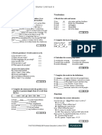 Starter Unit Test 4: Grammar Vocabulary