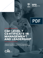 Cmi Level 7 Certificate in Management and Leadership