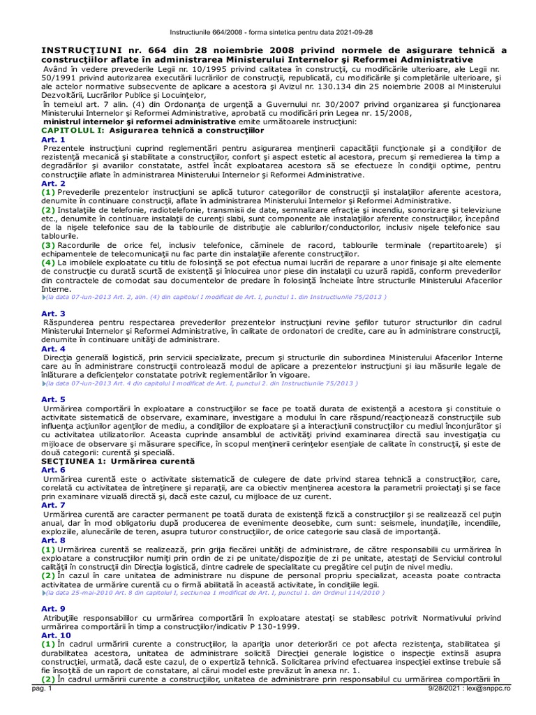 Instructiuni 664 2008 | PDF