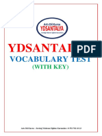 Vocabulary Test - Serdağ Yıldırım (Çarşamba 2)