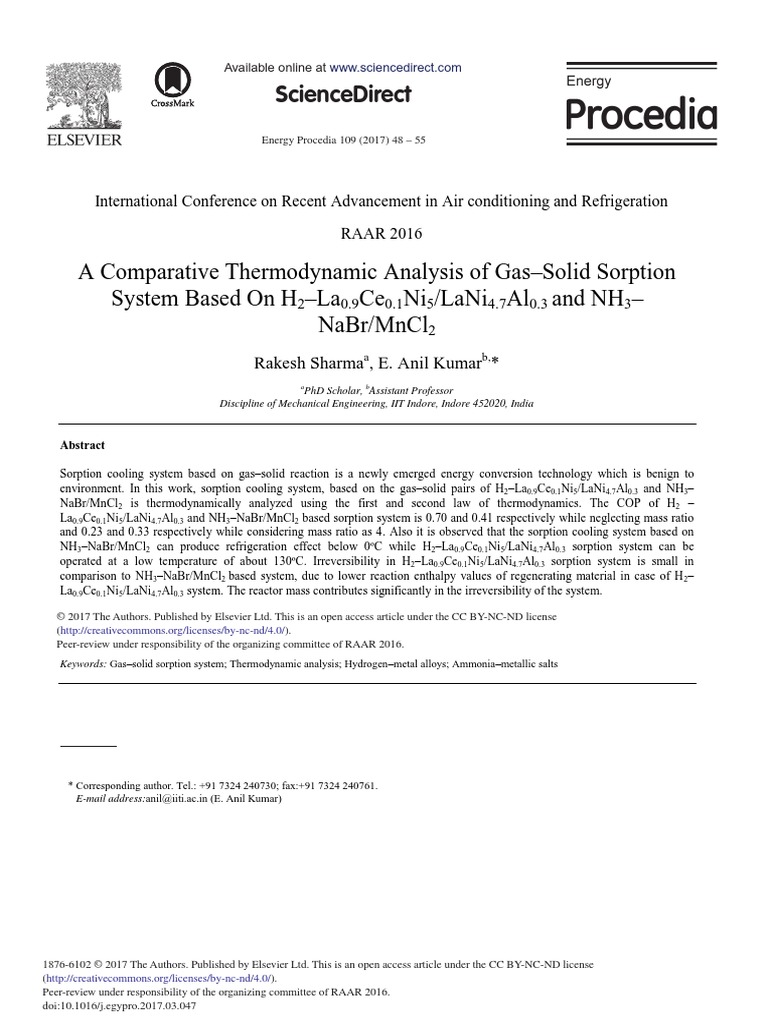 A Comparative Thermodynamic Analysis of Gas Solid Sorption Syst - 2017 ...