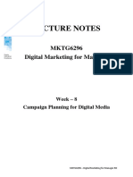 Lecture Notes: MKTG6296 Digital Marketing For Manager