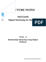 Lecture Notes: MKTG6296 Digital Marketing For Manager