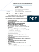 Para: Residente de Obra. DE: Asunto: Informe de Diario de Avanze de Obra. Fecha