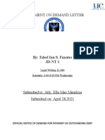 Assignment On Demand Letter: By: Edsel Ian S. Fuentes JD-NT 1