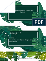 Organisation of Plant Tissues and Growth 1