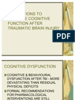 Medications to Improve Cognitive Function in Traumatic Brain Injury 
