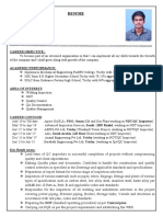 Resume: SOP (Standard Operating Procedure) As Per Control Plan