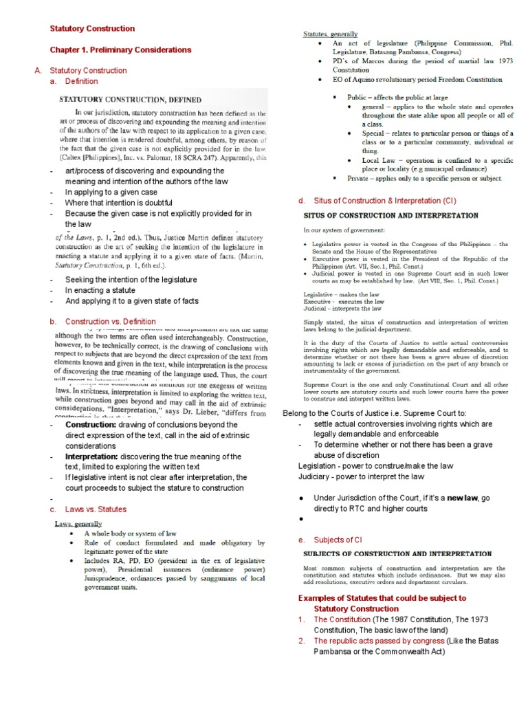 Understanding Statutory Construction | PDF | Statutory Interpretation ...