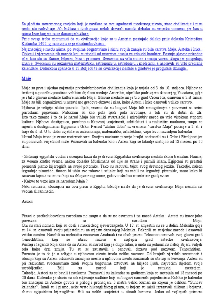 Asteci, Maje, Inke | PDF